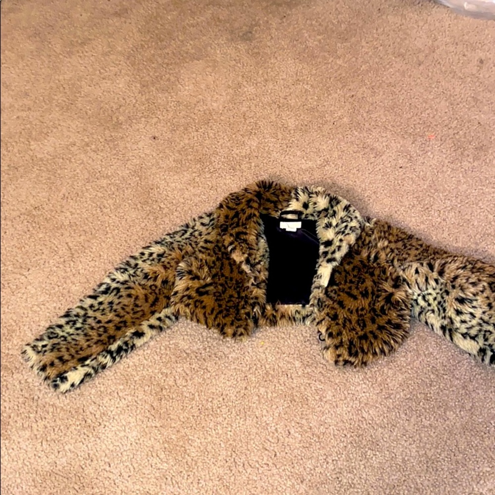 Cheetah fur mini coat